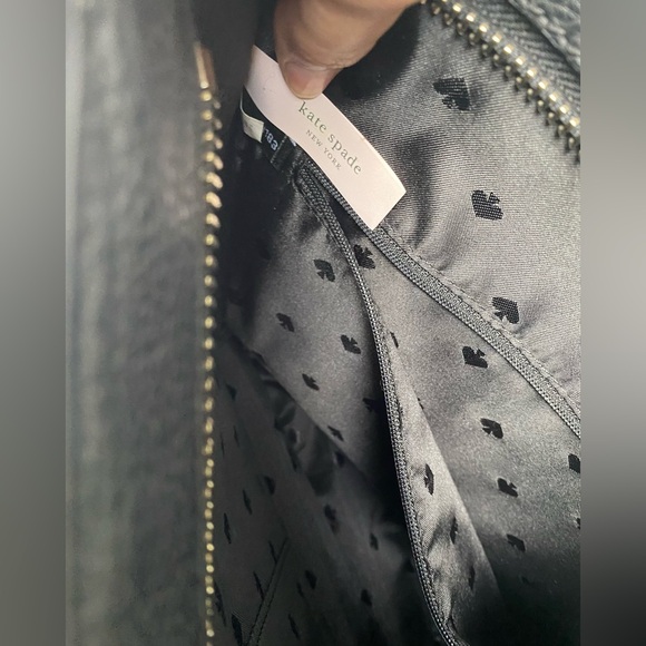 Kate Spade Black Pebbled Leather Crossbody Satchel Bag, Tassel Detail, Like New - Picture 7 of 13